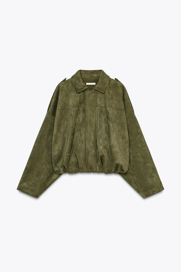 Aimee Suede Bomber Jacket