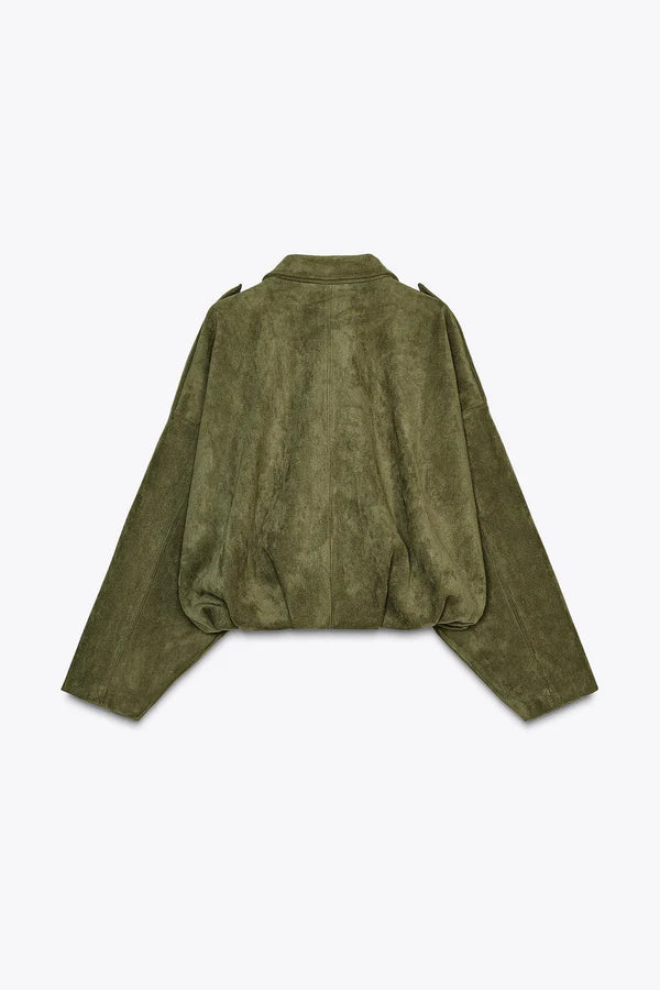 Aimee Suede Bomber Jacket