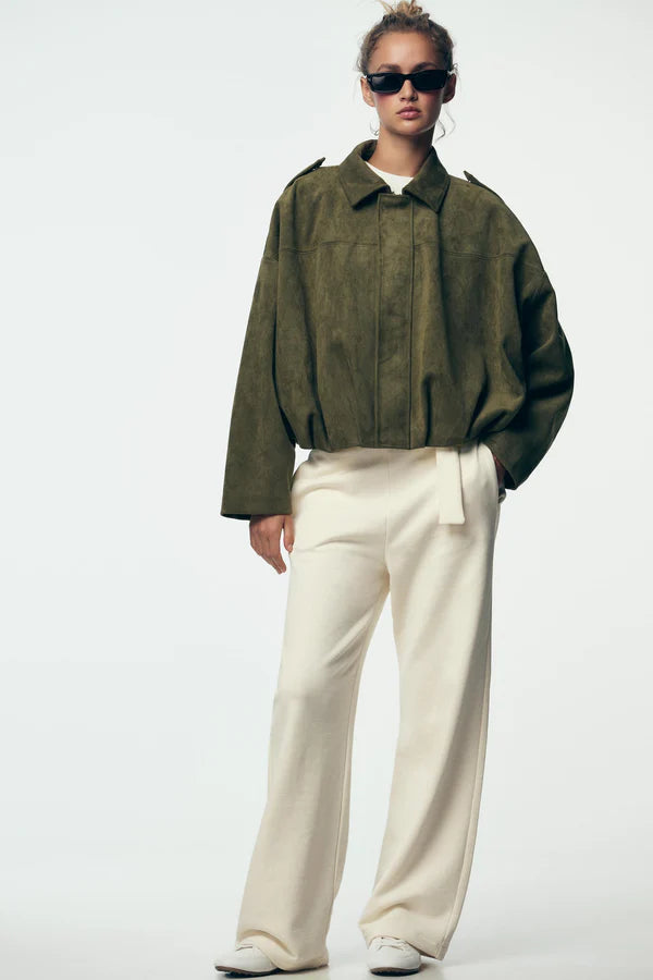 Aimee Suede Bomber Jacket