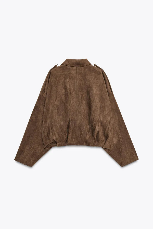 Aimee Suede Bomber Jacket
