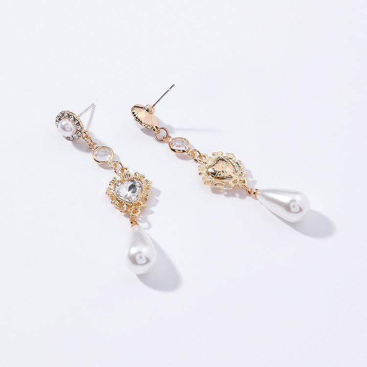 Gold Pearl Drop Earrings