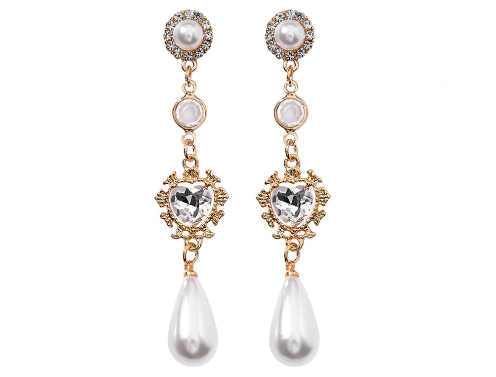 Gold Pearl Drop Earrings